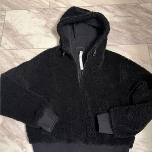 Lululemon Athletica Black Sherpa  1/2 zip.
